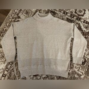 Tan High Low Turtleneck Sweater - Size Small